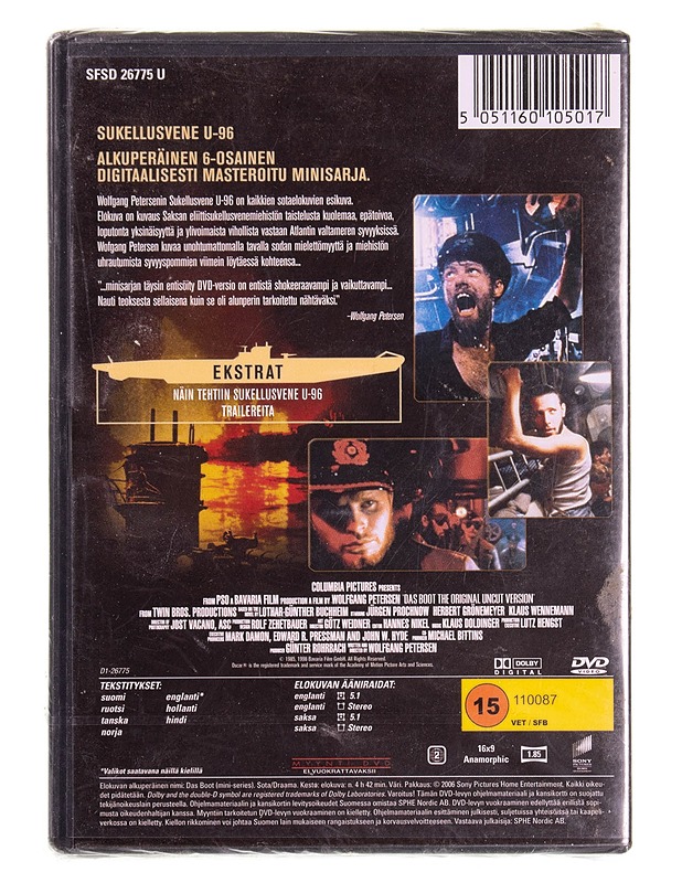 Sukellusvene U-96 : Das boot / The original uncut version - DVD - DVD-elokuvat - 10105569531 - 1