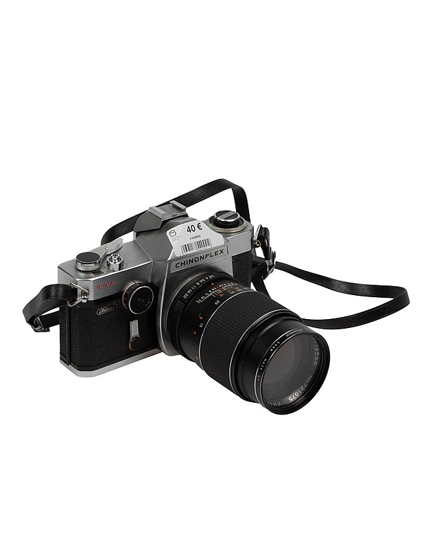 CHINONFLEX TTL järjestelmäkamera, CHINONFLEX Auto Reflex 1:2.8 F135mm objektiivilla ja Aroma 55mm Haze UV filtterillä - Muu elektroniikka - 10105569626 - 0