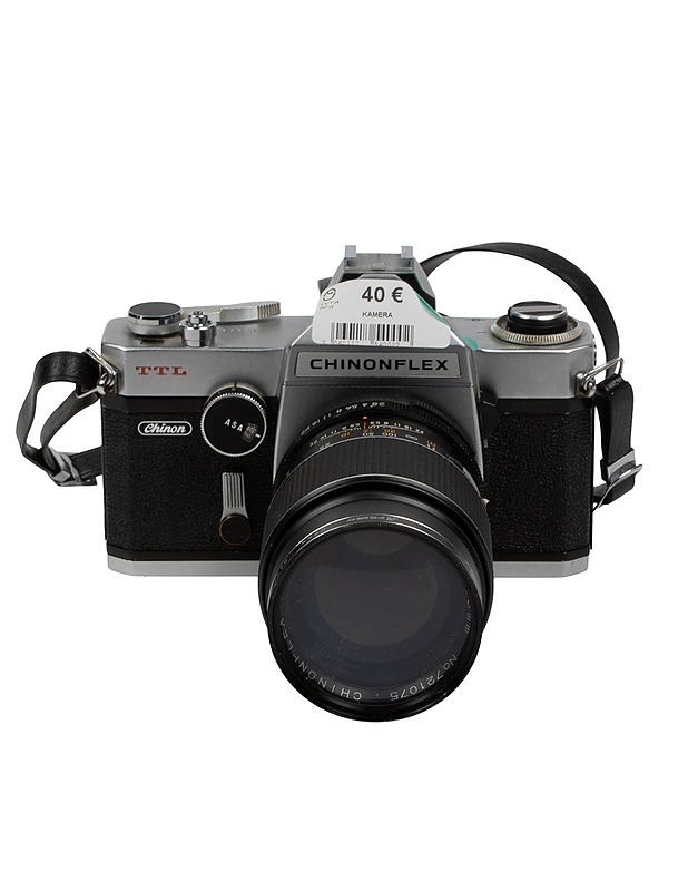 CHINONFLEX TTL järjestelmäkamera, CHINONFLEX Auto Reflex 1:2.8 F135mm objektiivilla ja Aroma 55mm Haze UV filtterillä - Muu elektroniikka - 10105569626 - 1