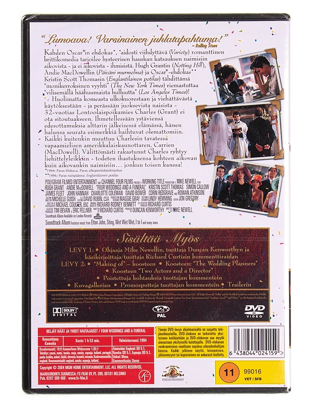 Neljät häät & yhdet hautajaiset - DVD - DVD-elokuvat - 10105569653 - 1