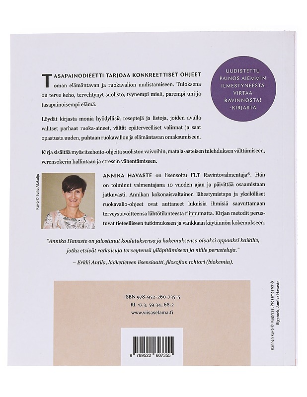 Tasapainodieetti / sammuta matala-asteinen tulehdus ja helli suolistosi kuntoon - Havaste, Annika - Ruokakirjat - 10105569666 - 1