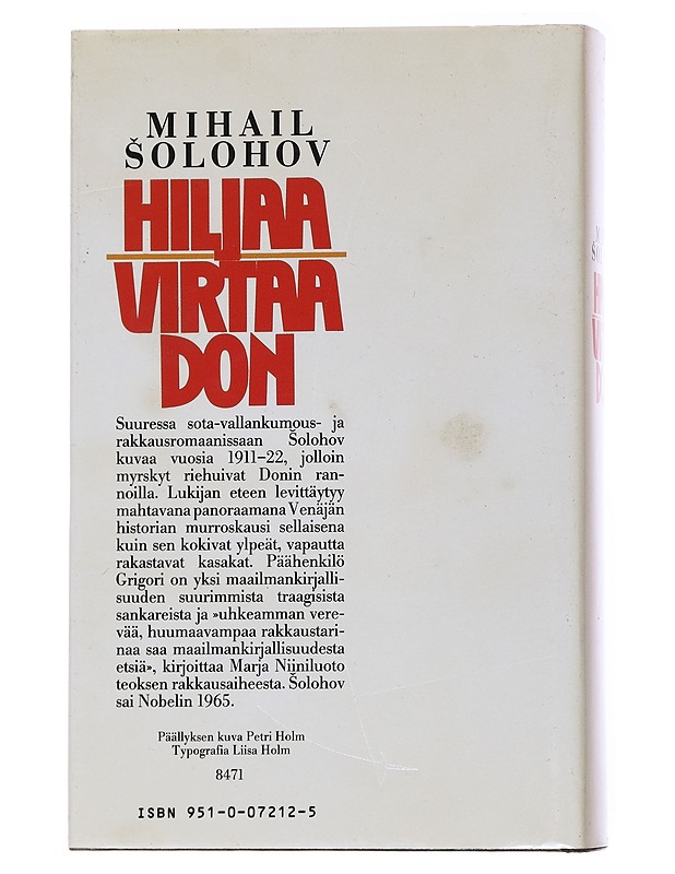 Hiljaa virtaa Don - Mihail Solohov - Romaanit ja novellit - 10105569861 - 1