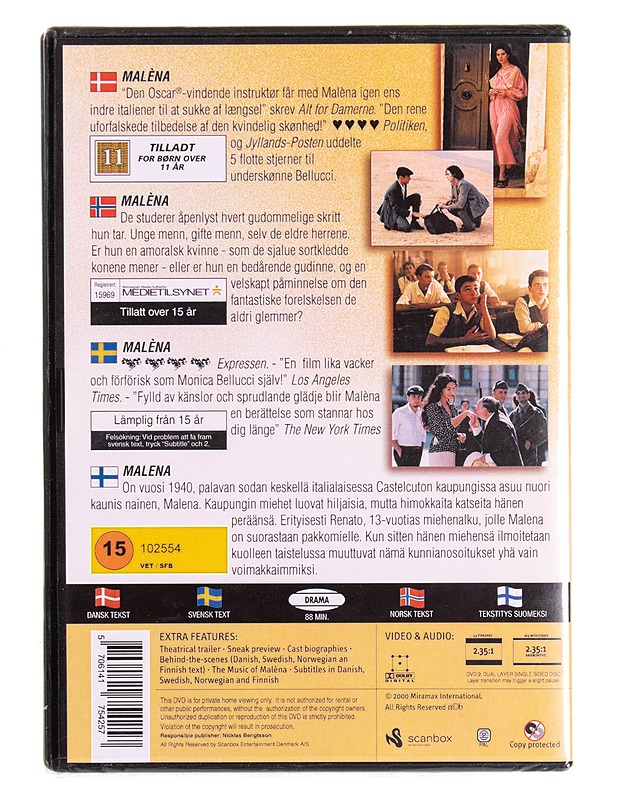 Malena - DVD - DVD-elokuvat - 10105569913 - 1