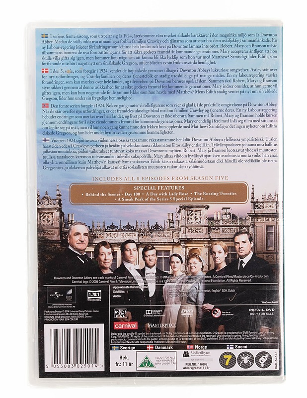 Downtown Abbey (kausi 5) - DVD - DVD-elokuvat - 10105569964 - 1