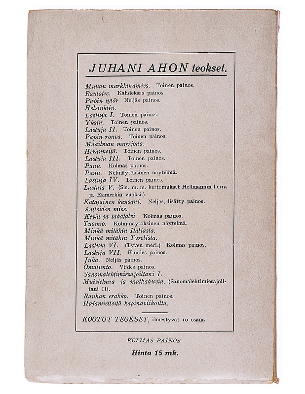 Muistatko -? - Juhani Aho - Romaanit ja novellit - 10105570065 - 1