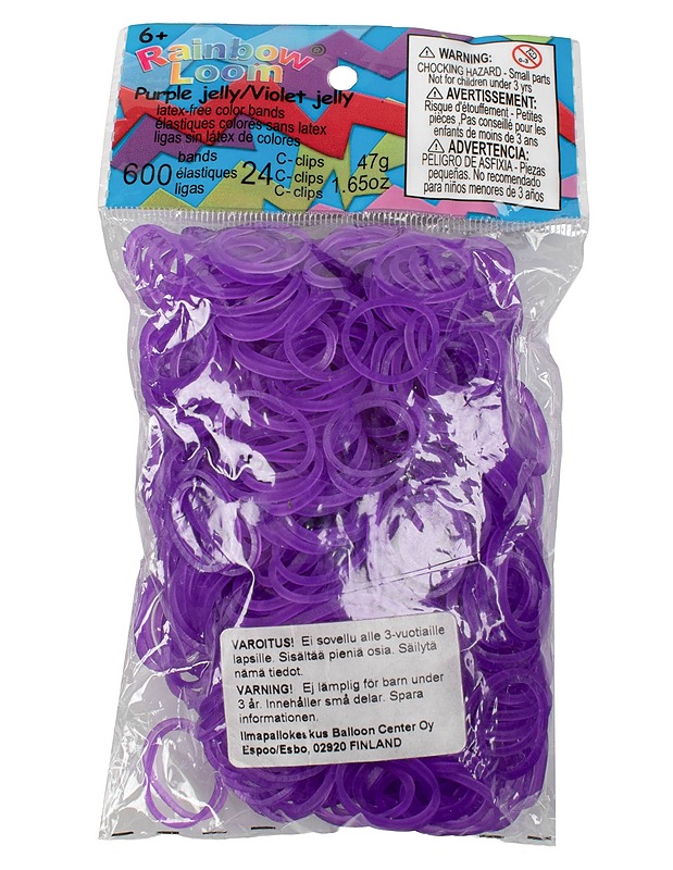 RAINBOW LOOM Purple jelly ystävärenkaat - Askartelu - 10105570100 - 0