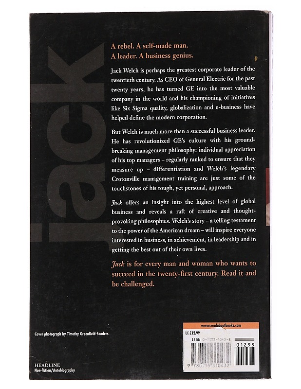 Jack : what I've learned leading a great company and great people - Welch, Jack - Elämäkerrat ja muistelmat - 10105570152 - 1