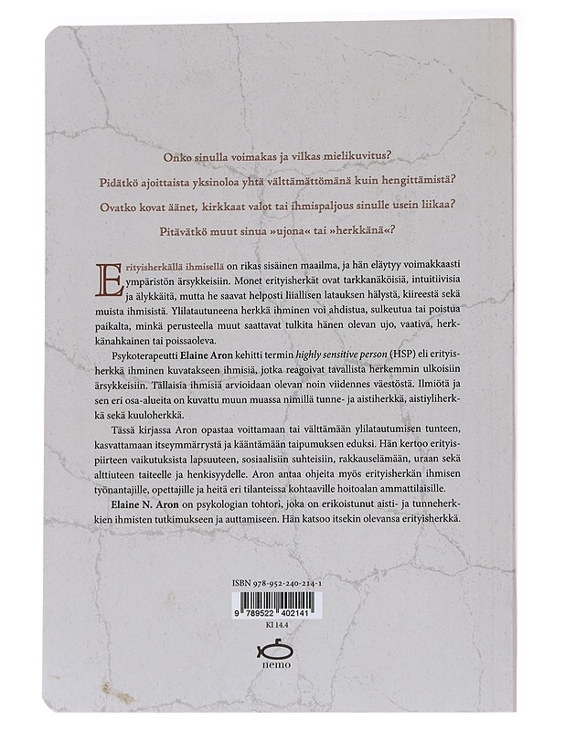 Erityisherkkä ihminen - Aron, Elaine N. - Tietokirjat ja oppaat - 10105570185 - 1