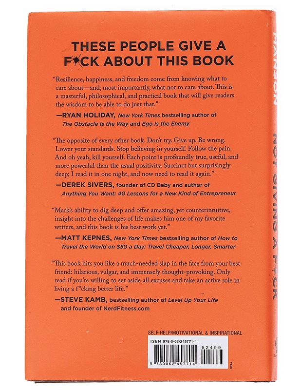 The subtle art of not giving a fuck : a counterintuitive approach to living a good life - Mark Manson - Tietokirjat ja oppaat - 10105570234 - 1