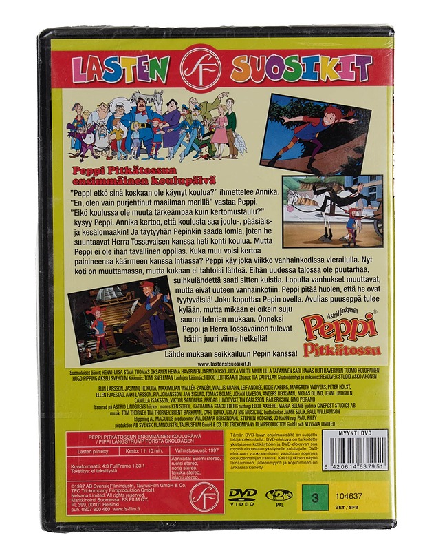 Peppi Pitkätossun ensimmäinen koulupäivä - DVD - DVD-elokuvat - 10105570309 - 1