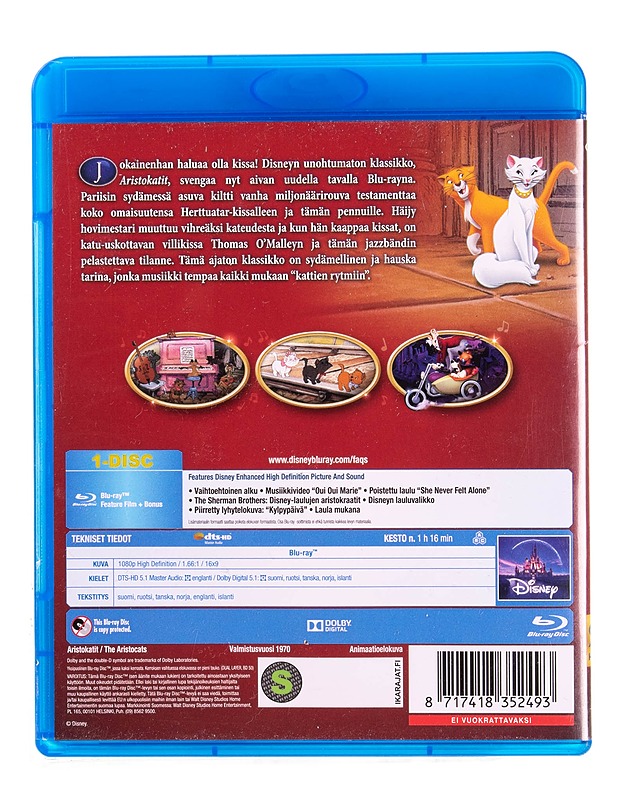 Walt Disney : Aristokatit - Blu-ray - Blu-ray-levyt - 10105570353 - 1