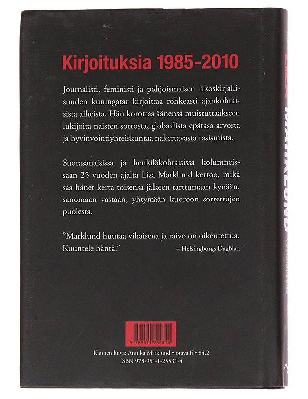 Vastalauseita / kirjoituksia 1985-2010 - Marklund, Liza - Elämäkerrat ja muistelmat - 10105570417 - 1