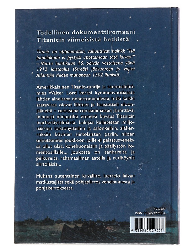 Titanicin kohtalonyö - Lord, Walter - Tietokirjat ja oppaat - 10105570598 - 1