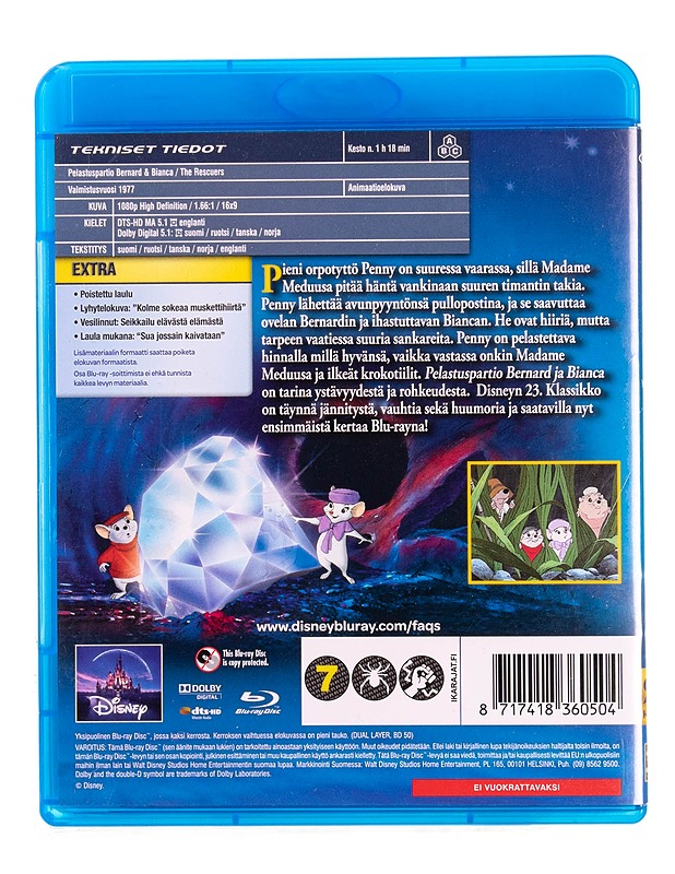 Disney : Bernard & Bianca - Blu-ray - Blu-ray-levyt - 10105570689 - 1