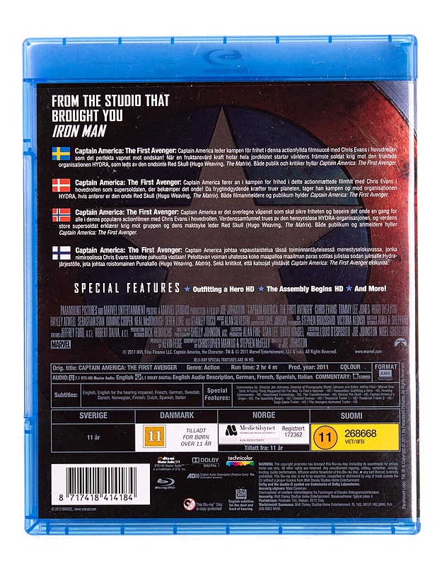 Marvel : Captain America: The First Avenger - Blu-ray - Blu-ray-levyt - 10105570737 - 1