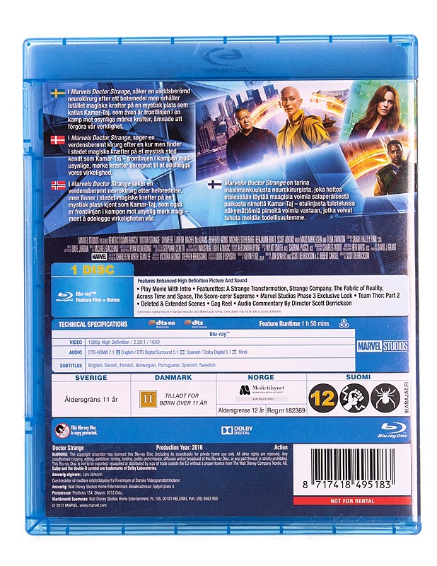 Marvel : Doctor Strange - Blu-ray - Blu-ray-levyt - 10105570744 - 1