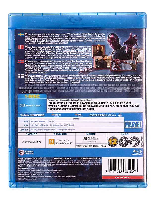 Marvel : Avengers: Age of Ultron - Blu-ray - Blu-ray-levyt - 10105570755 - 1