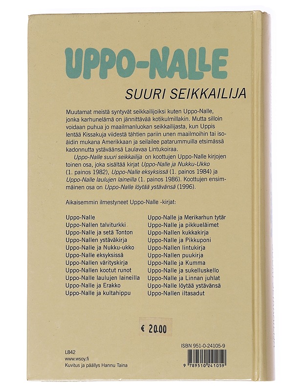 Uppo-Nalle : suuri seikkailija - Karjalainen, Elina - Lastenkirjat - 10105570824 - 1