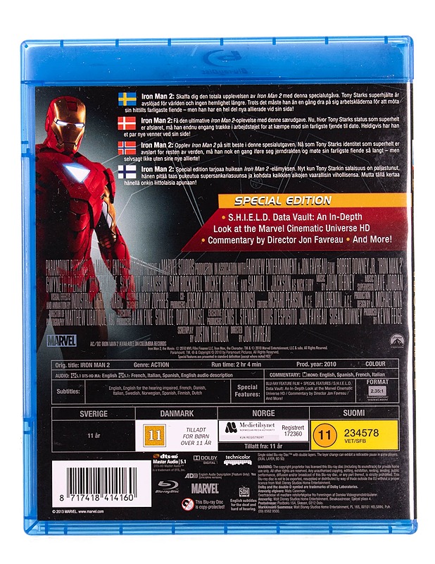 Marvel : Iron man 2 - Blu-ray - Blu-ray-levyt - 10105570854 - 1