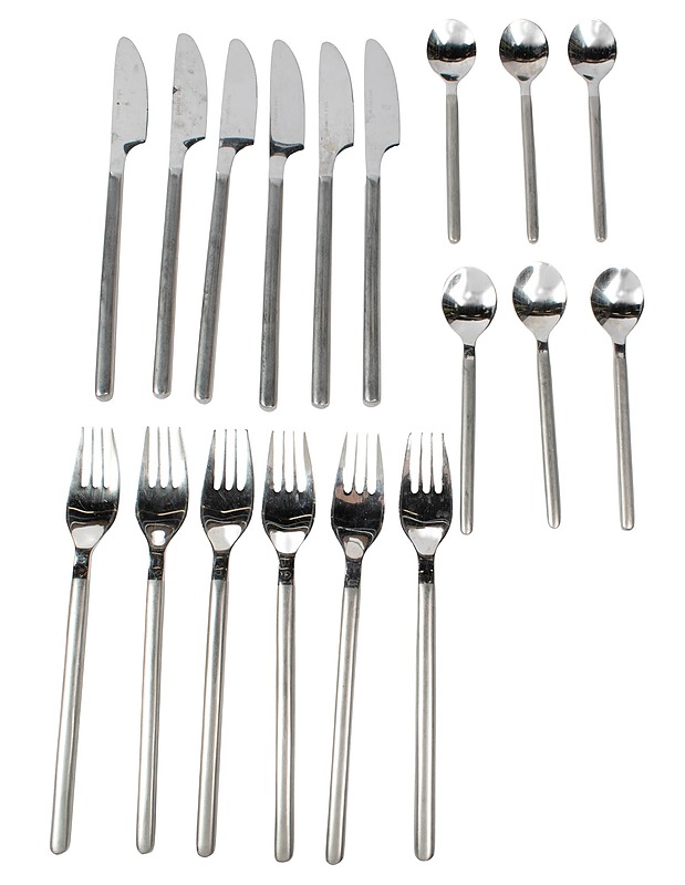 Aterinsarja, haarukka, veitsi, teelusikka, 18 osaa - Aterimet - 10105570933 - 0