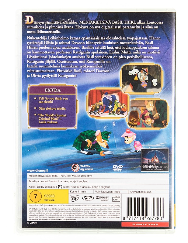 Mestarietsivä Basil Hiiri - DVD - DVD-elokuvat - 10105571025 - 1