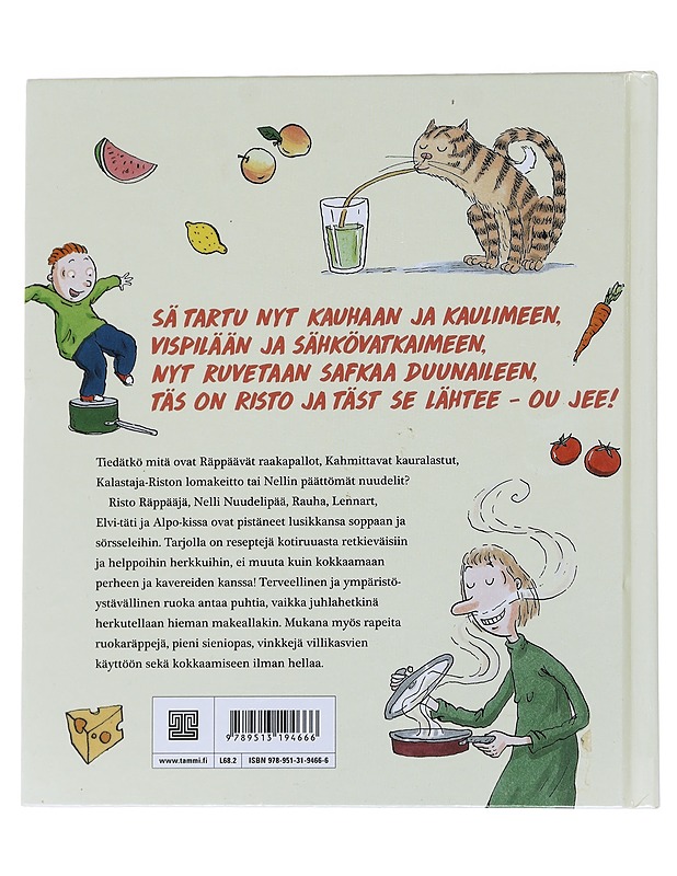 Risto Räppääjä kauhan varressa / koko perheen kokkauskirja - Sinikka Nopola, Tiina Nopola - Lastenkirjat - 10105571214 - 1