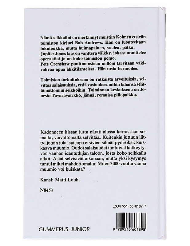 3 etsivää ja kuiskaava muumio - Arthur, Robert - Nuorten kirjat - 10105571486 - 1
