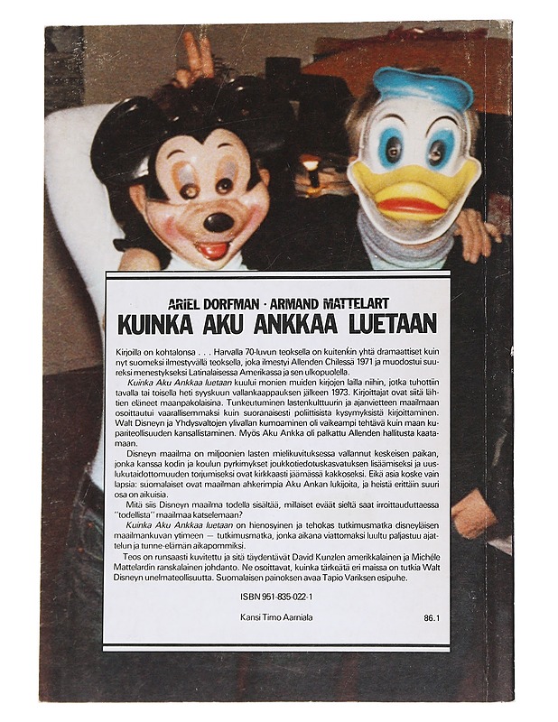 Kuinka Aku Ankkaa luetaan - Ariel Dorfman, Armand Mattelart - Tietokirjat - 10105571563 - 1