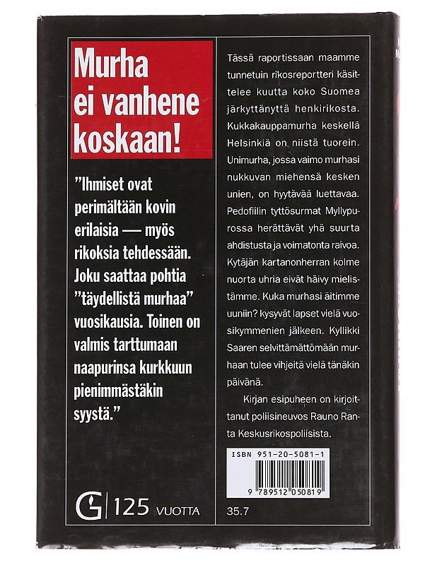 Kuusi suomalaista murhaa - Hannes Markkula - Kaunokirjallisuus - 10105571585 - 1