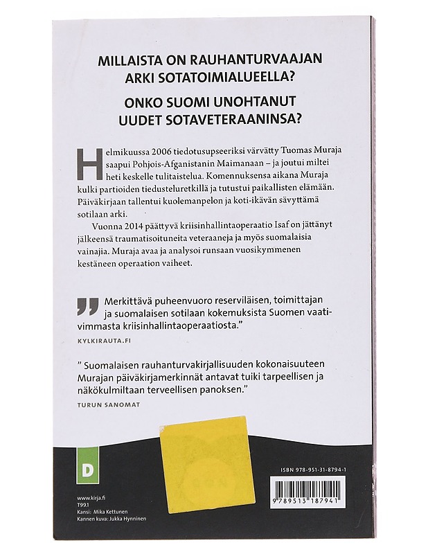 Sotilaana Afganistanissa - Tuomas Muraja - Elämäkerrat ja muistelmat - 10105571583 - 1