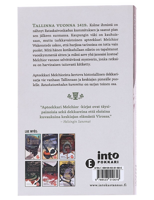 Apteekkari Melchior ja Rataskaivonkadun kummitus - Hargla, Indrek - Romaanit ja novellit - 10105571589 - 1