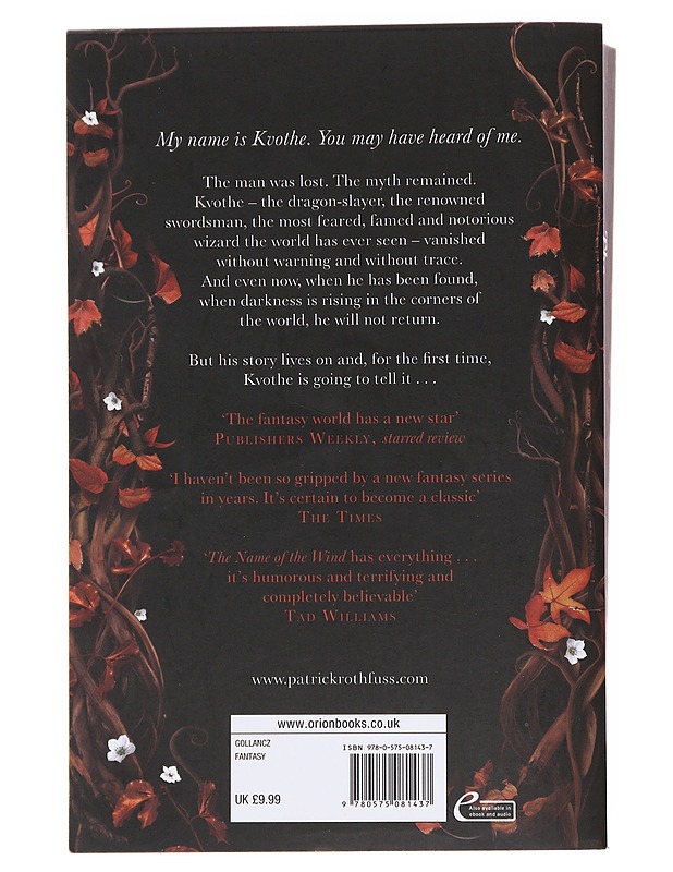 The wise man's fear - Patrick Rothfuss - Fantasia- ja scifi - 10105571717 - 1