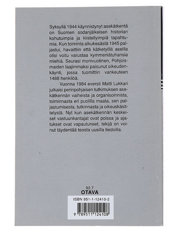 Asekätkentä - Matti Lukkari - Historiakirjat - 10105571731 - 1