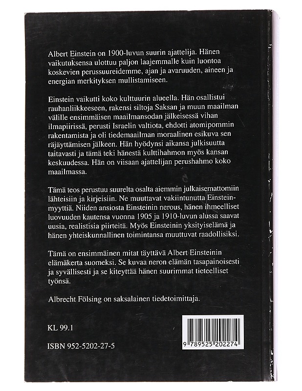 Albert Einstein : elämäkerta - Fölsing, Albrecht - Elämäkerrat ja muistelmat - 10105571933 - 1