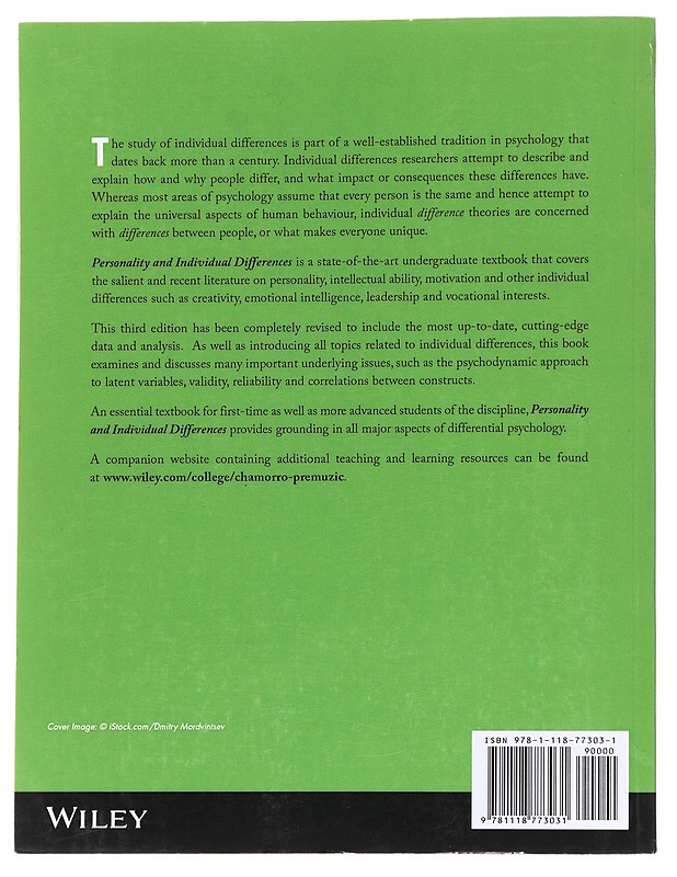 Personality and individual differences - Chamorro-Premuzic, Tomas - Tietokirjat ja oppaat - 10105572036 - 1