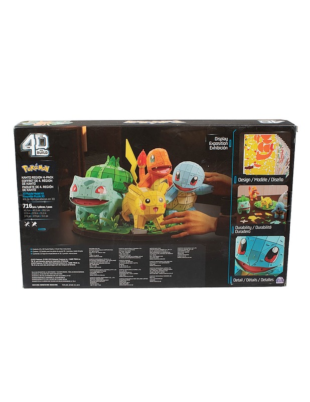 4D BUILD Pokémon Kanto Region 4-Pack 3D-palapeli, 716 palaa - Palapelit - 10105572580 - 1