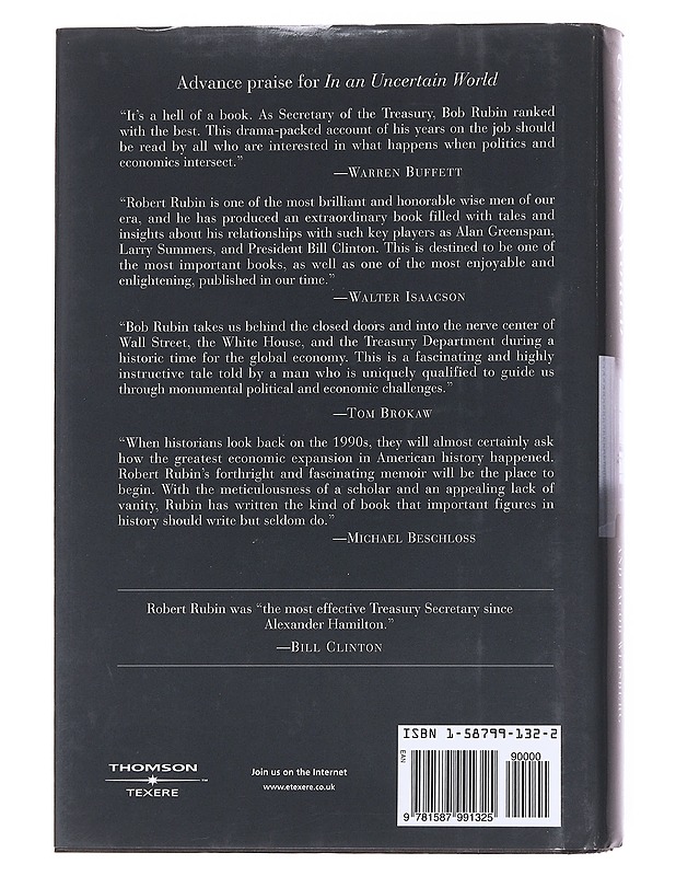 In an uncertain world - Robert E. Rubin - Tietokirjat - 10105572598 - 1