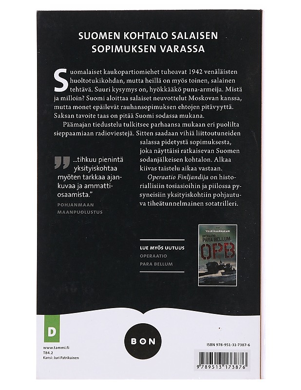 Operaatio Finljandija - Ville Kaarnakari - Romaanit ja novellit - 10105572601 - 1