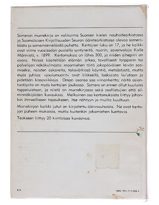Someron murrekirja - Pertti Virtaranta - Tietokirjat ja oppaat - 10105572711 - 1