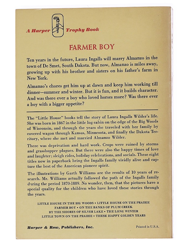 Farmer Boy - Laura Ingalls Wilder - Nuorten kirjat - 10105572732 - 1