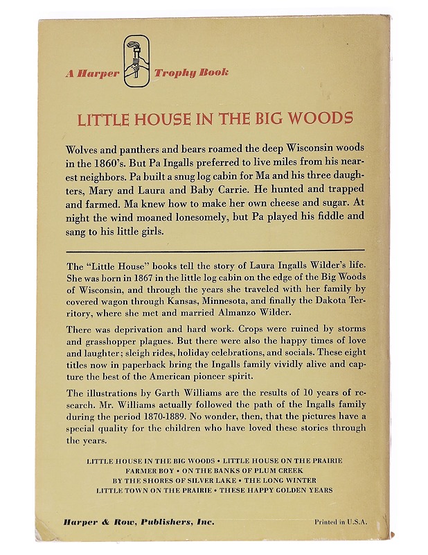 Little house in the big woods - Laura Ingalls Wilder - Nuorten kirjat - 10105572751 - 1