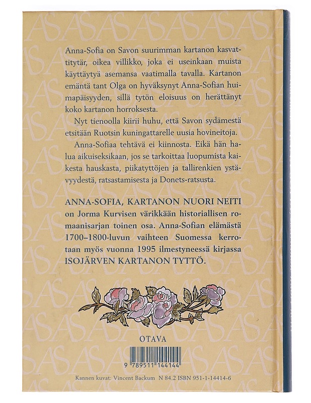 Anna-Sofia, kartanon nuori neiti - Jorma Kurvinen - Nuorten kirjat - 10105572840 - 1