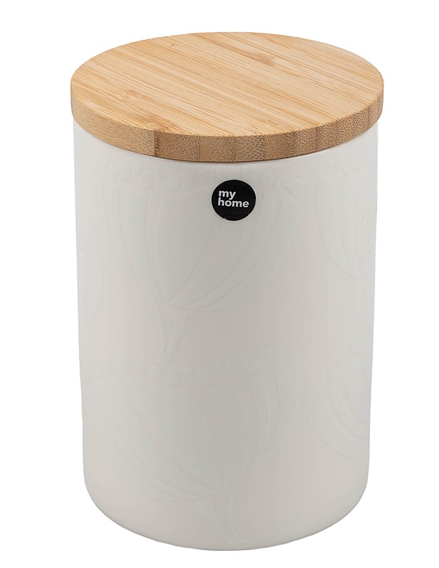 MYHOME keraaminen purkki 950ml, valkoinen - Säilytysastiat - 10105573025 - 0