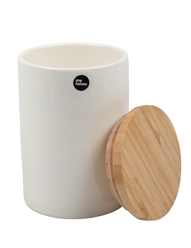 MYHOME keraaminen purkki 950ml, valkoinen - Säilytysastiat - 10105573025 - 1