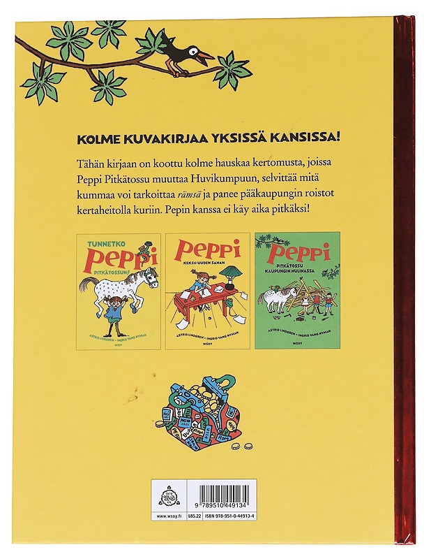 Kolme kertomusta Peppi Pitkätossusta - Lindgren, Astrid - Lastenkirjat - 10105573087 - 1