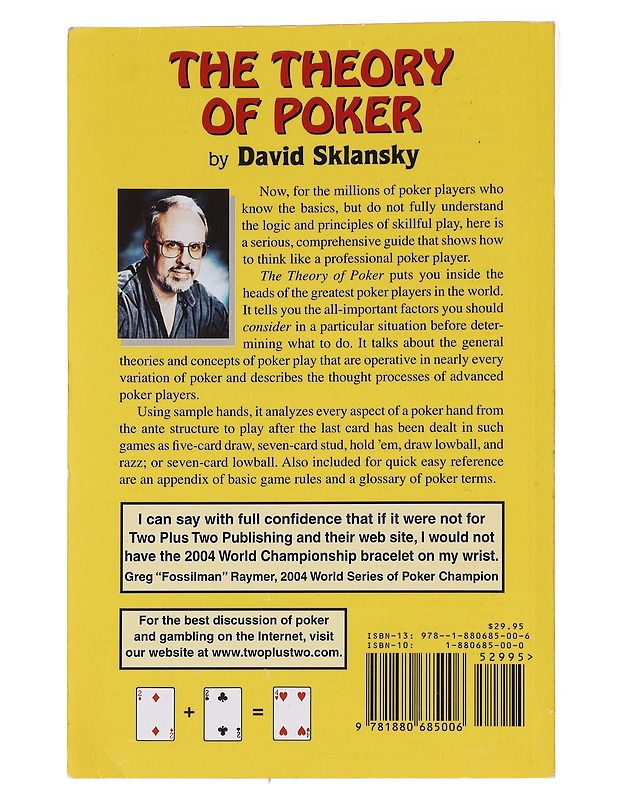 The theory of Poker - Sklansky, David - Tietokirjat ja oppaat - 10105573154 - 1
