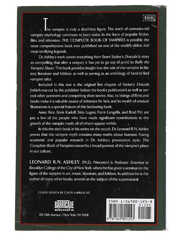 The Complete book of vampires - Leonard R. N. Ashley - Historiakirjat - 10105573183 - 1