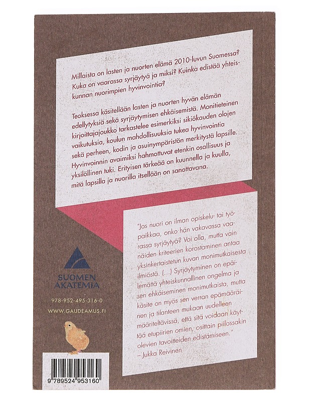 Ketä kiinnostaa? : lasten ja nuorten hyvinvointi ja syrjäytyminen - Reivinen, Jukka - Tietokirjat ja oppaat - 10105573215 - 1