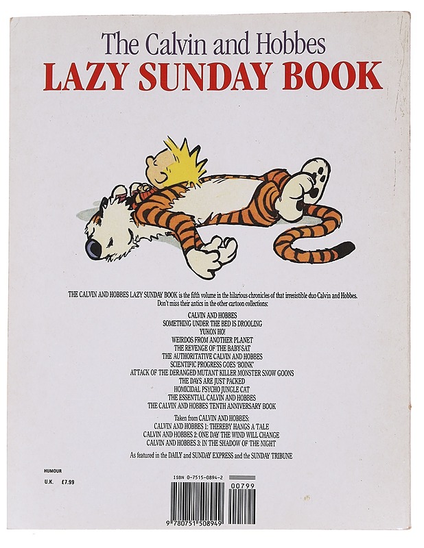 The Calvin and Hobbes Lazy sunday book - Bill Waterson - Sarjakuvat - 10105573339 - 1