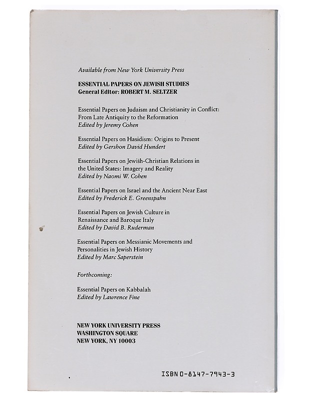 Essential papers on messianic movements and personalities in Jewish history - Saperstein, Marc - Tietokirjat - 10105573909 - 1